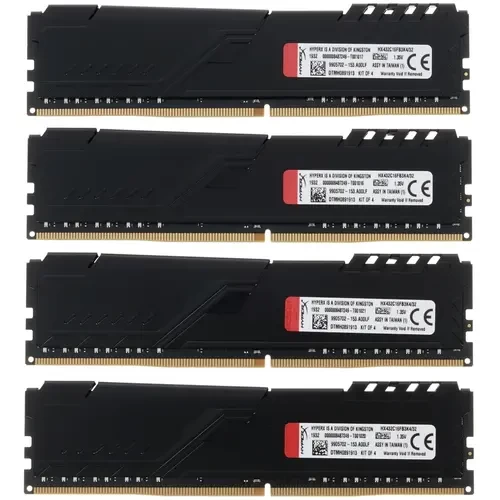 Оперативная память 32 Gb 3200 MHz Kingston HYPERX FURY Black (HX432C16FB3K4/32)
