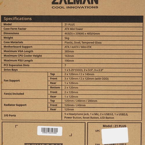 Компьютерный корпус Zalman Z1 PLUS Black
