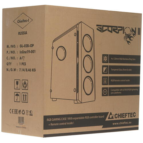 Компьютерный корпус Chieftec SCORPION II GL-02B-OP