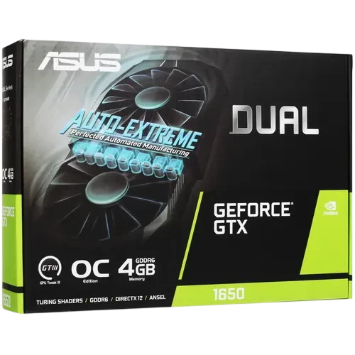 Видеокарта ASUS (DUAL-GTX1650-4GD6-P-EVO) GeForce GTX 1650 4GB DUAL 90YV0EZE-M0NA00