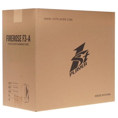 Компьютерный корпус 1STPLAYER FIREROSE F3-A ATX TG LED White (F3-A-WH-4F1)