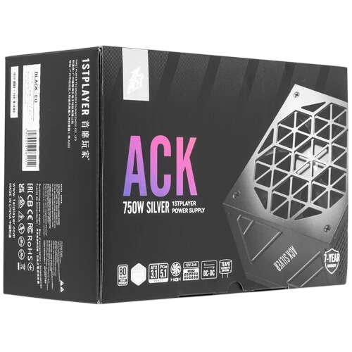 Блок питания 1STPLAYER 750W ACK SILVER Black (HA-750BA7-BK) 16 Pin (PCIe 5.0 Connector Cable Details)