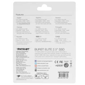 Твердотельный накопитель Patriot 960 Gb BURST E (PBE960GS25SSDR)