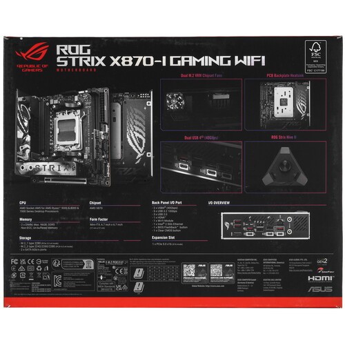Материнская плата ASUS ROG STRIX X870-I GAMING WIFI (90MB1IW0-M0EAY0)