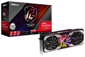 Видеокарта ASRock (RX6800XT PGD 16GO) Radeon RX 6800 XT 16GB Phantom Gaming D OC