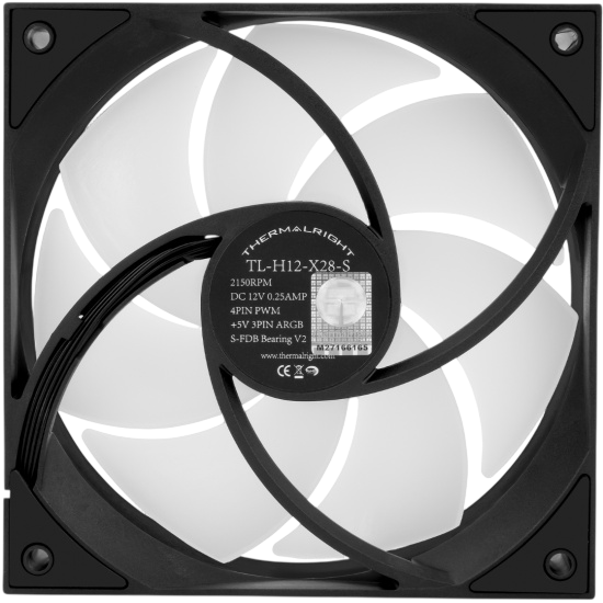 Вентилятор для корпуса Thermalright TL-H12-X28-S ARGB Black (TRTLH12X28S)
