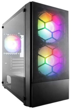 Компьютерный корпус 1STPLAYER FIREBASE X4-M TG LED Black (X4-M-BK-2F1P-1F1)