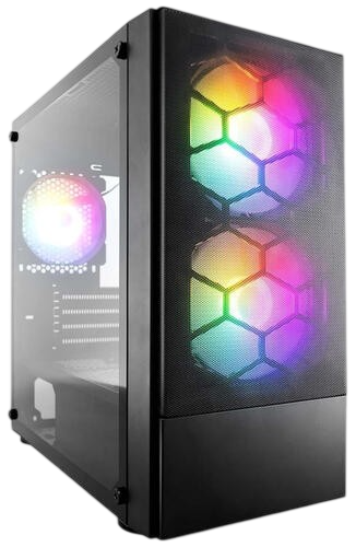 Компьютерный корпус 1STPLAYER FIREBASE X4-M TG LED Black (X4-M-BK-2F1P-1F1)