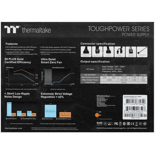 Блок питания Thermaltake 850W TOUGHPOWER GF1 PS-TPD-0850FNFAGE-1