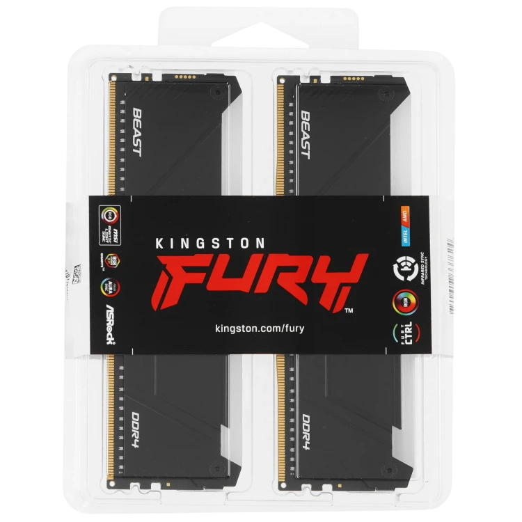 Оперативная память 32 Gb 3600 MHz Kingston FURY Beast RGB XMP Black (KF436C18BB2AK2/32)