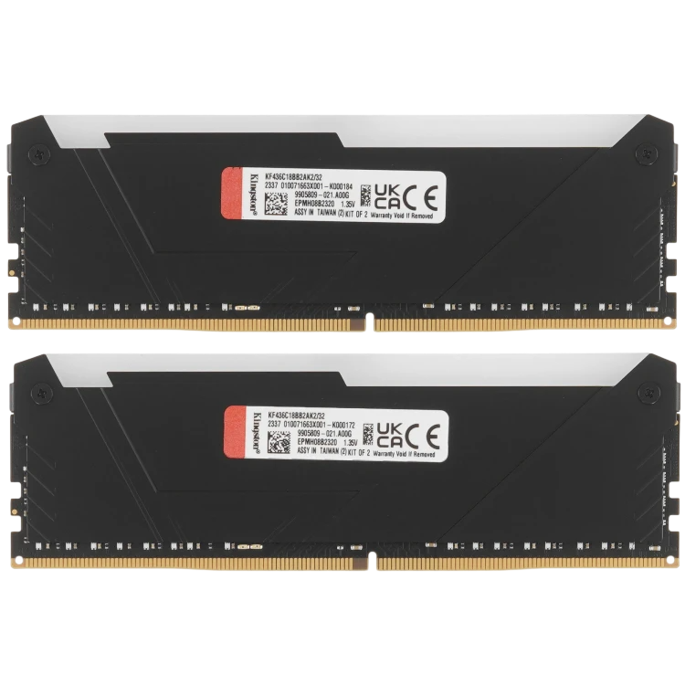 Оперативная память 32 Gb 3600 MHz Kingston FURY Beast RGB XMP Black (KF436C18BB2AK2/32)