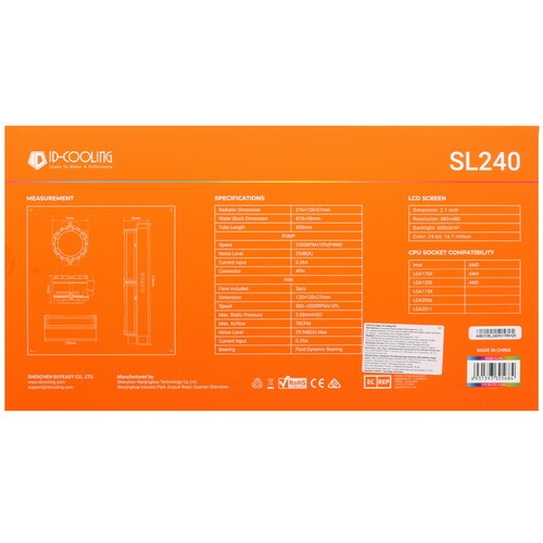 Система жидкостного охлаждения для процессора ID-COOLING SL240 Black PWM