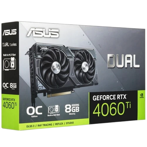 Видеокарта ASUS (DUAL-RTX4060TI-O8G-SSD) GeForce RTX 4060 TI 8GB DUAL OC 90YV0JS0-M0NA00