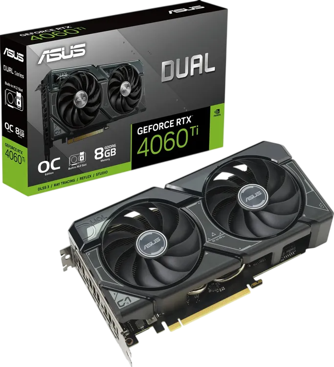 Видеокарта ASUS (DUAL-RTX4060TI-O8G-SSD) GeForce RTX 4060 TI 8GB DUAL OC 90YV0JS0-M0NA00