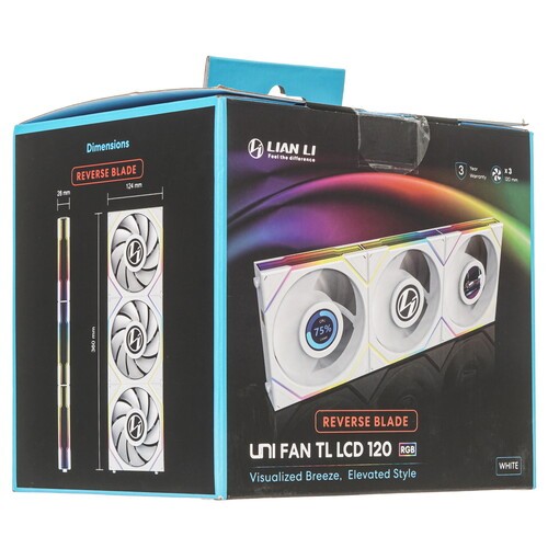 Комплект вентиляторов для корпуса Lian Li UNI FAN TL LCD 120 Reverse ARGB White (G99.12RTLLCD3W.R0)