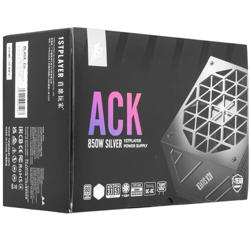 Блок питания 1STPLAYER 850W ACK SILVER Black (HA-850BA7-BK) 16 Pin (PCIe 5.0 Connector Cable Details)