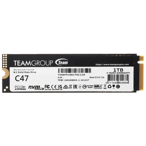 Твердотельный накопитель TeamGroup 1000 Gb T-CREATE CLASSIC C47 (TM8FFC001T0C129)