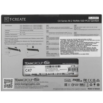 Твердотельный накопитель TeamGroup 1000 Gb T-CREATE CLASSIC C47 (TM8FFC001T0C129)