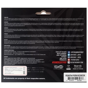 Оперативная память 16 Gb 3600 MHz PATRIOT (PVSR416G360C0K)