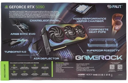 Видеокарта Palit (NE75090019R5-GB2020G) GeForce RTX 5090 32GB GAMEROCK