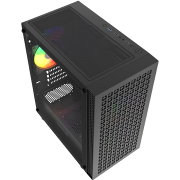 Компьютерный корпус Powercase Mistral Micro EM18 TG ARGB Black (CMMEM18B-A3)
