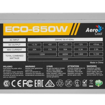 Блок питания Aerocool 650W ECO-650W