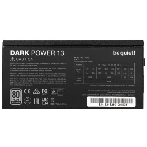 Блок питания Be Quiet! 850W DARK POWER 13 BN334 16 pin (PCIe 5.0 Connector Cable Details)