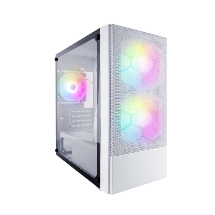 Компьютерный корпус 1STPLAYER FIREBASE X4-M TG LED White (X4-M-WH-2F1P-W-1F1-W)