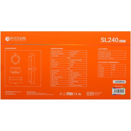 Система жидкостного охлаждения для процессора ID-COOLING SL240 White PWM