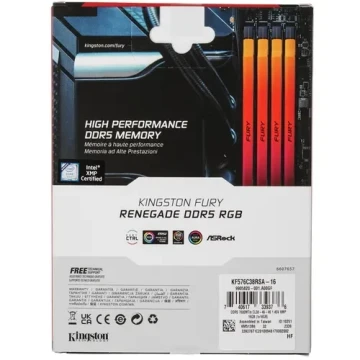 Оперативная память 16 Gb 7600 MHz Kingston FURY Renegade RGB XMP Silver/Black (KF576C38RSA-16)