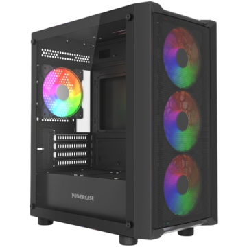 Компьютерный корпус Powercase Mistral Micro EM19 TG ARGB Black (CMMEM19B-A4)