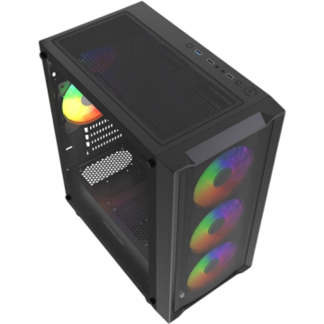 Компьютерный корпус Powercase Mistral Micro EM19 TG ARGB Black (CMMEM19B-A4)