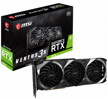 Видеокарта MSI (RTX 3070 VENTUS 3X 8G OC LHR) GeForce RTX 3070 8GB VENTUS 3X OC LHR