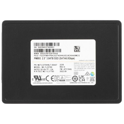 Твердотельный накопитель Samsung 3840 Gb ENTERPRISE (MZ7L33T8HBLT-00A07)