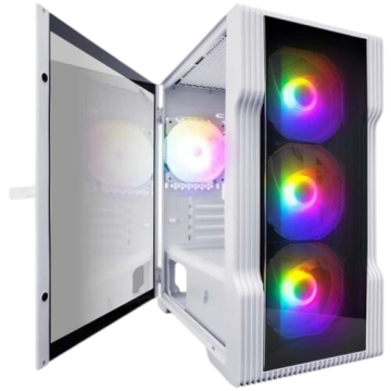 Компьютерный корпус 1STPLAYER TRILOBITE T3-G TG LED White (T3-G-WH-4F1-W)