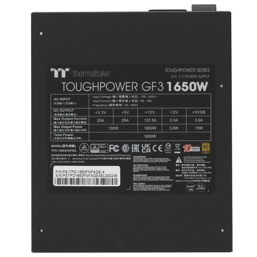 Блок питания Thermaltake 1650W Toughpower GF3 1650 PS-TPD-1650FNFAGE-4 16 Pin (PCIe 5.0 Connector Cable Details)
