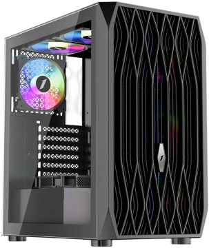 Компьютерный корпус 1STPLAYER ARIYA AY7 LED Black (AY7-BK-4F1)