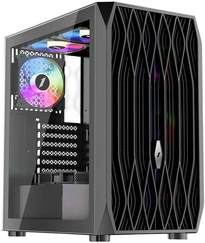 Компьютерный корпус 1STPLAYER ARIYA AY7 LED Black (AY7-BK-4F1)