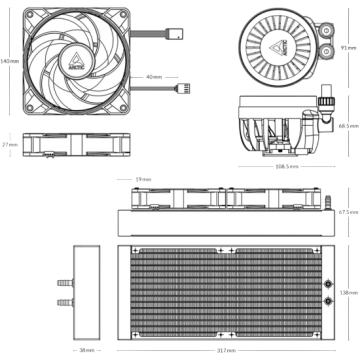 Система жидкостного охлаждения для процессора Arctic Cooling Liquid Freezer III-280 White (ACFRE00151A)