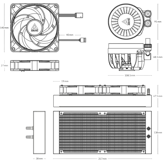 Система жидкостного охлаждения для процессора Arctic Cooling Liquid Freezer III-280 White (ACFRE00151A) 