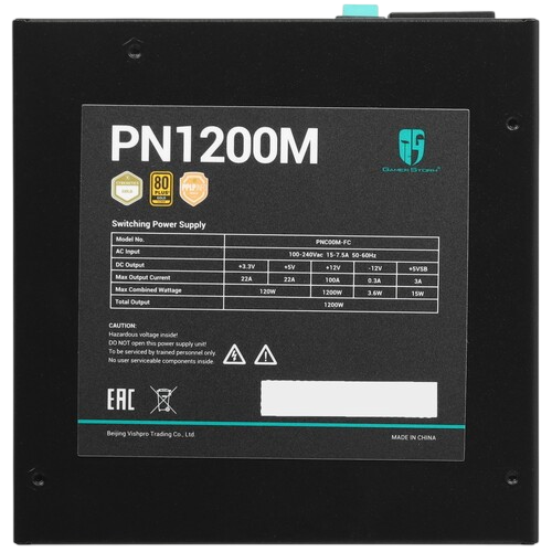 Блок питания Deepcool 1200W GAMERSTORM PN1200M Black 16 Pin (PCIe 5.0 Connector Cable Details)