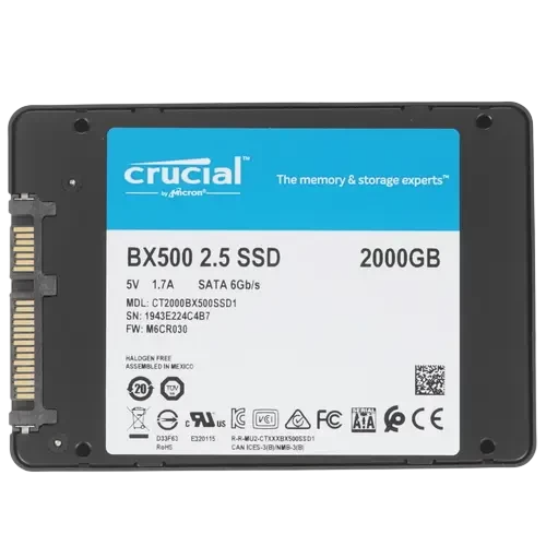 Твердотельный накопитель CRUCIAL 2000 Gb BX500 (CT2000BX500SSD1)