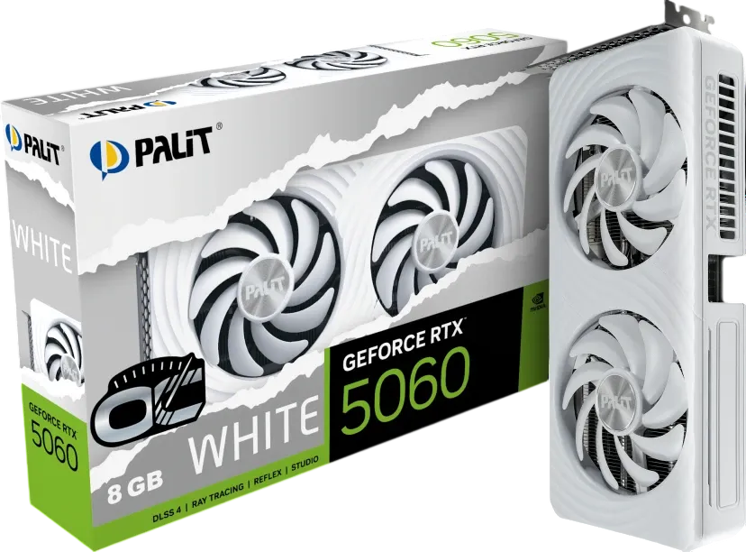 Видеокарта Palit (NE75060U19P1-GB2063M) GeForce RTX 5060 8GB WHITE OC