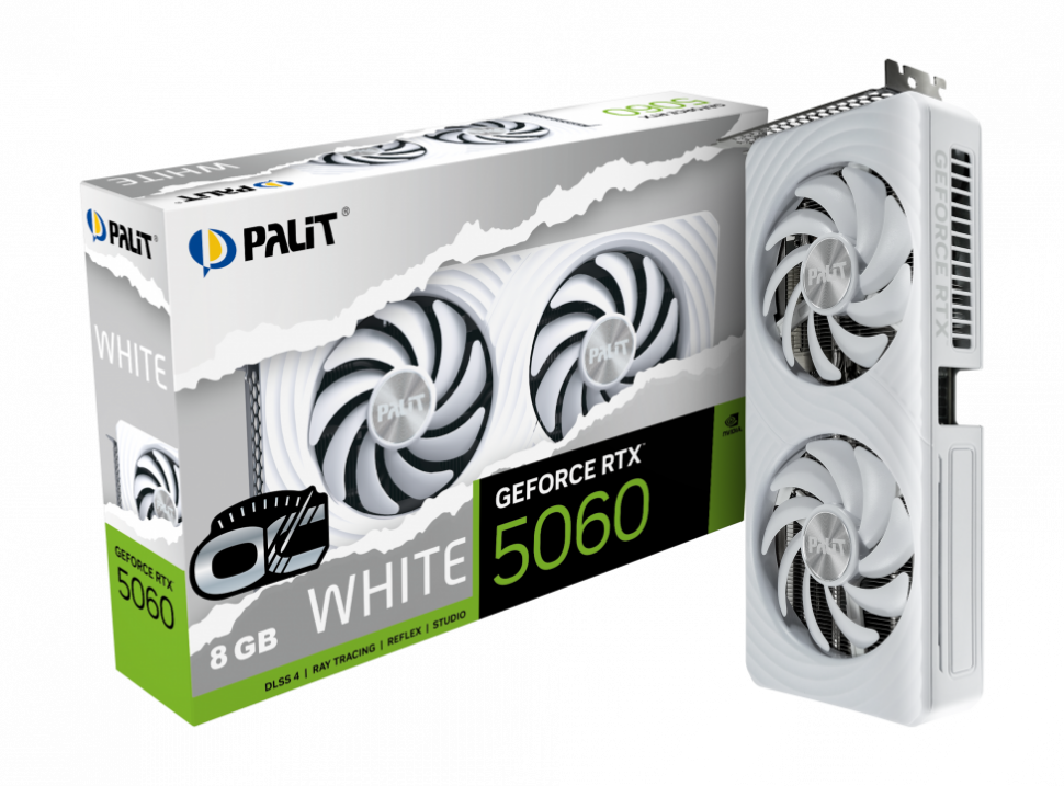 Видеокарта Palit (NE75060U19P1-GB2063M) GeForce RTX 5060 8GB WHITE OC