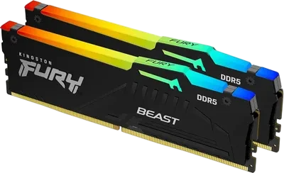 Оперативная память 32 Gb 6400 MHz Kingston FURY Beast RGB Black (KF564C32BBEAK2-32)