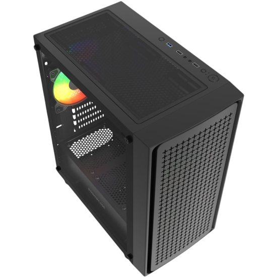 Компьютерный корпус Powercase Mistral Micro EM20 TG FRGB Black (CMMEM20B-L3)