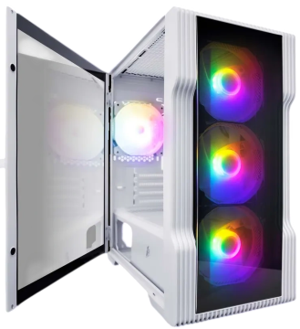 Компьютерный корпус 1STPLAYER TRILOBITE T3 TG LED White (T3-WH-4F1-W)