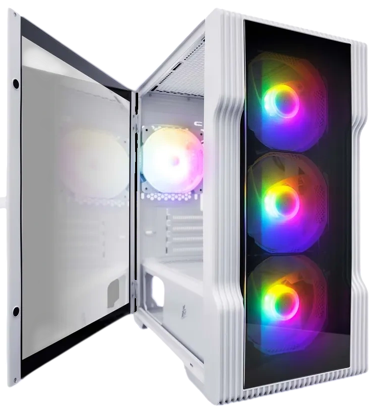 Компьютерный корпус 1STPLAYER TRILOBITE T3 TG LED White (T3-WH-4F1-W)