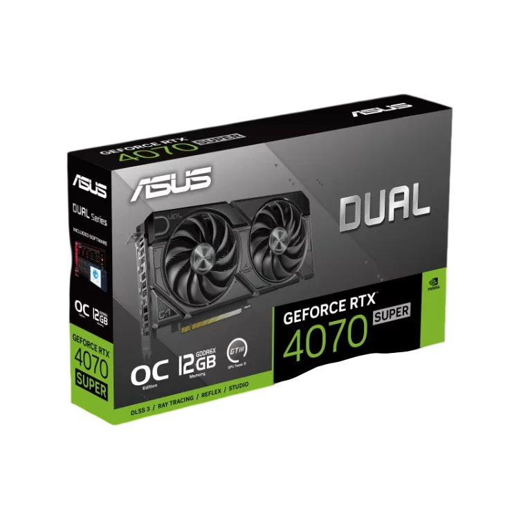 Видеокарта ASUS (DUAL-RTX4070S-O12G-EVO) GeForce RTX 4070 SUPER 12GB DUAL EVO OC 90YV0KC0-M0NA00