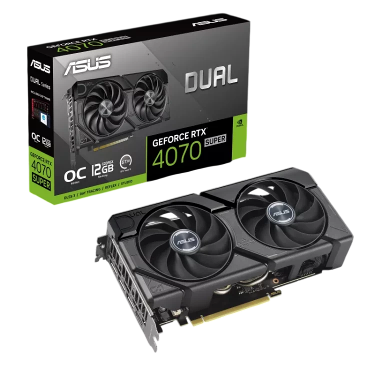 Видеокарта ASUS (DUAL-RTX4070S-O12G-EVO) GeForce RTX 4070 SUPER 12GB DUAL EVO OC 90YV0KC0-M0NA00